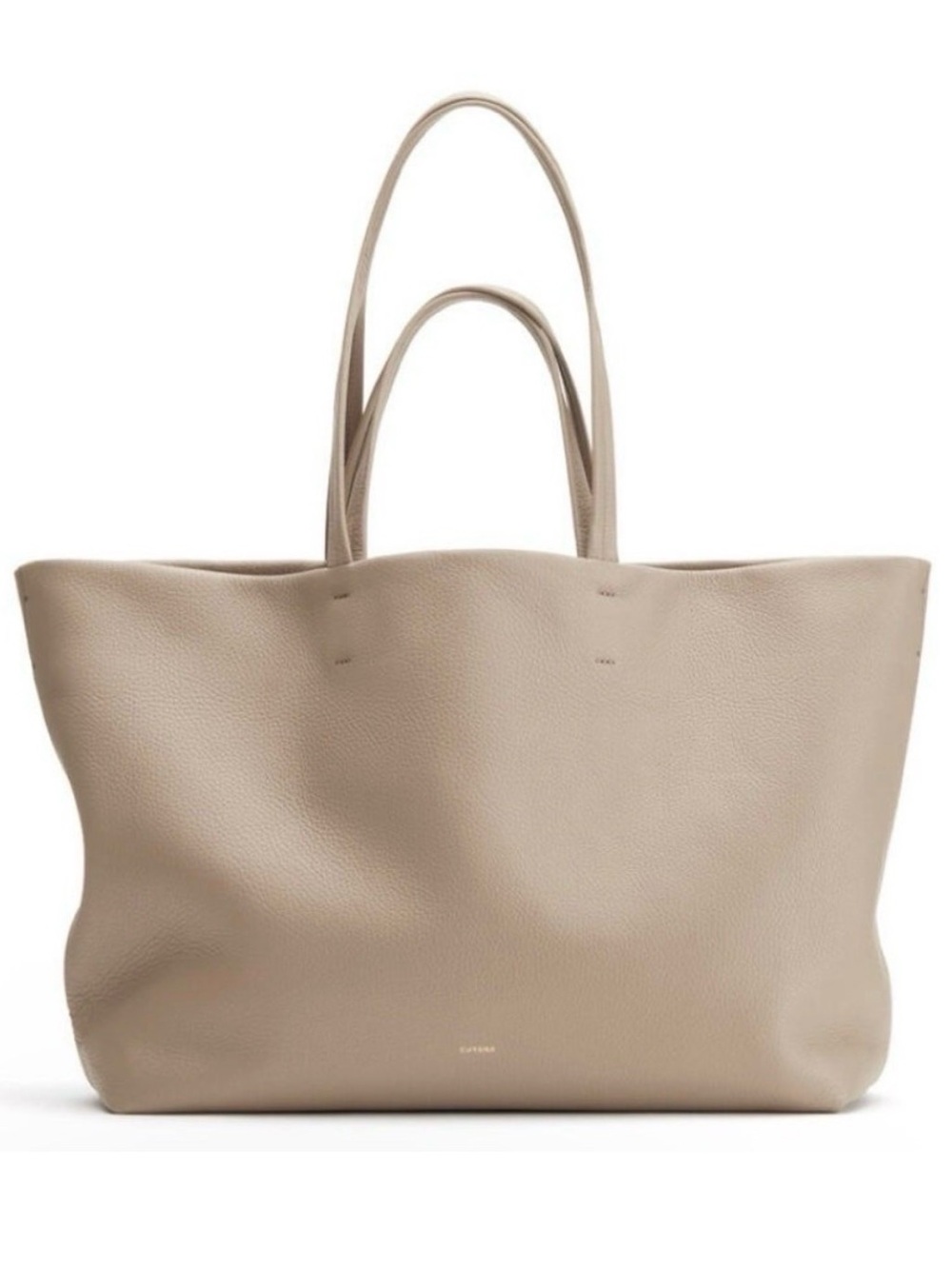 Cuyana Classic Easy Leather Tote Bag in Stone Beige Tan
